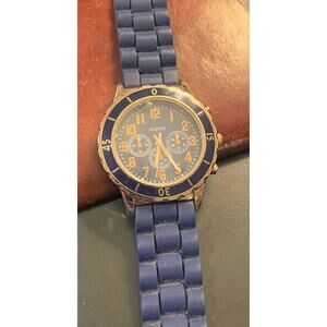 Women's 38mm Rose Gold Tone and Blue Aeropostale Watch, Resin Band